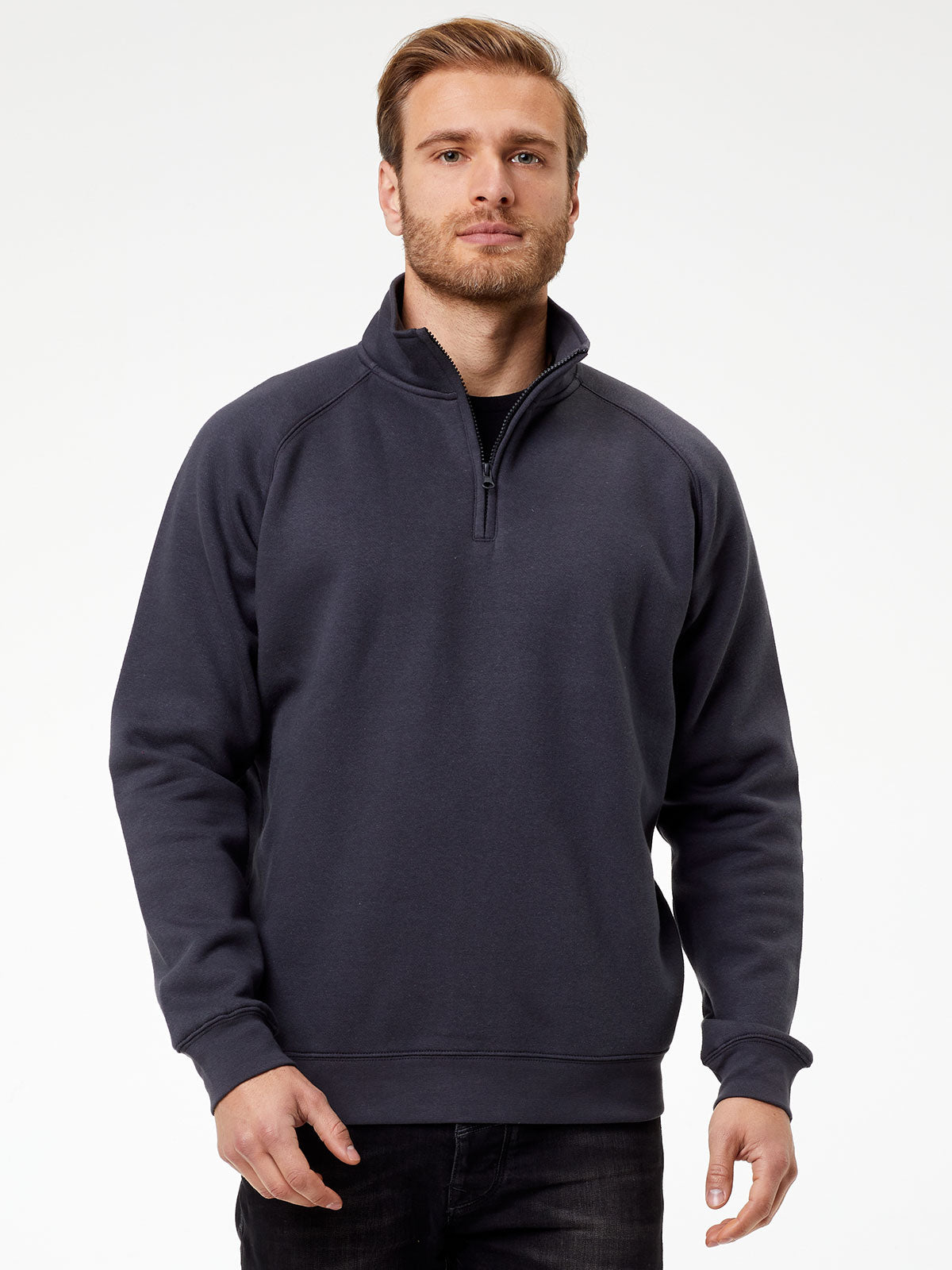Felpa Mezza Zip Uomo Cotone Poliestere da Lavoro Workwear