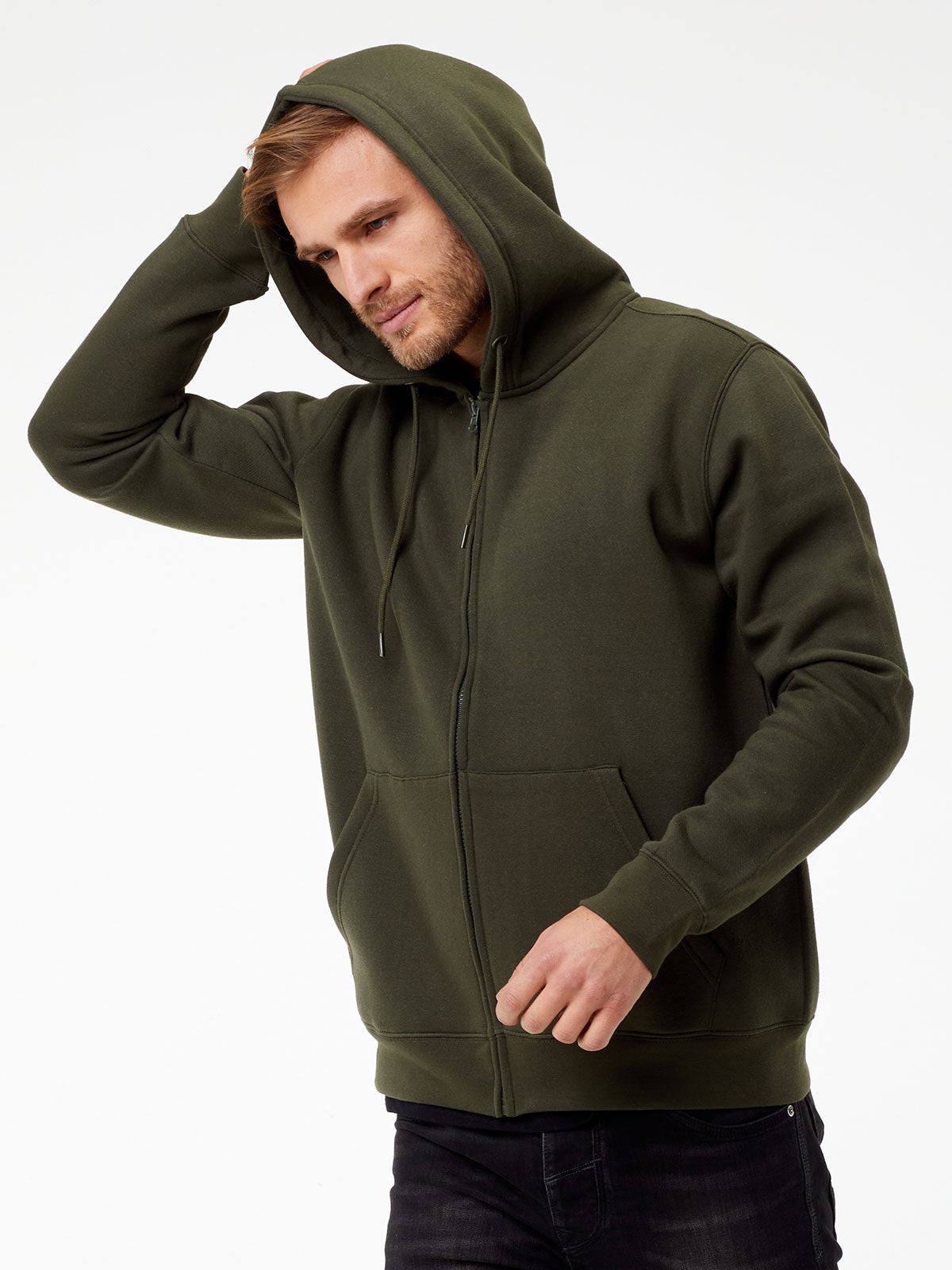 Felpa Cappuccio con Full-Zip Uomo Cotone Poliestere da Lavoro Workwear