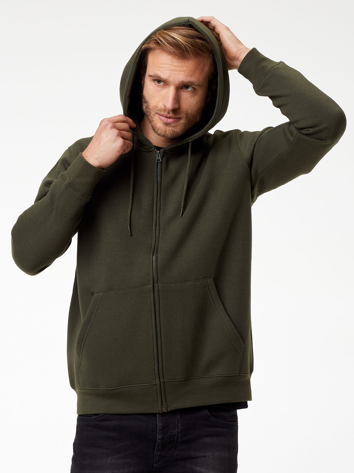 Felpa Cappuccio con Full-Zip Uomo Cotone Poliestere da Lavoro Workwear