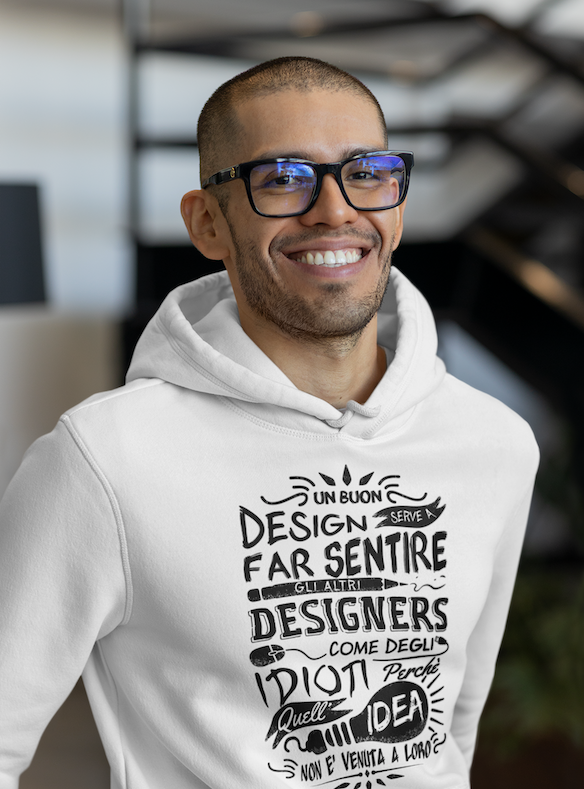 Felpa Cappuccio grafico design artista designer