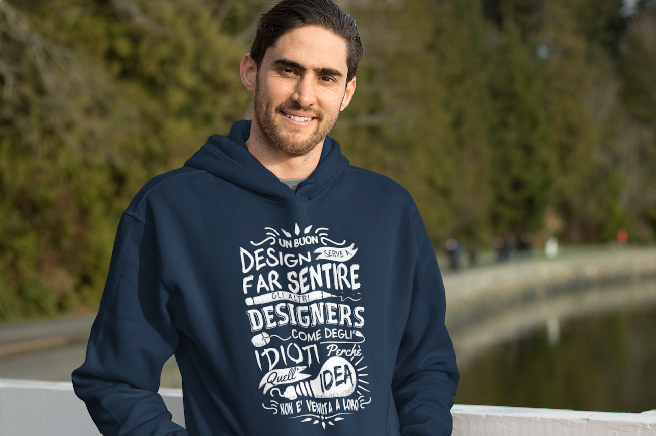Felpa Cappuccio grafico design artista designer