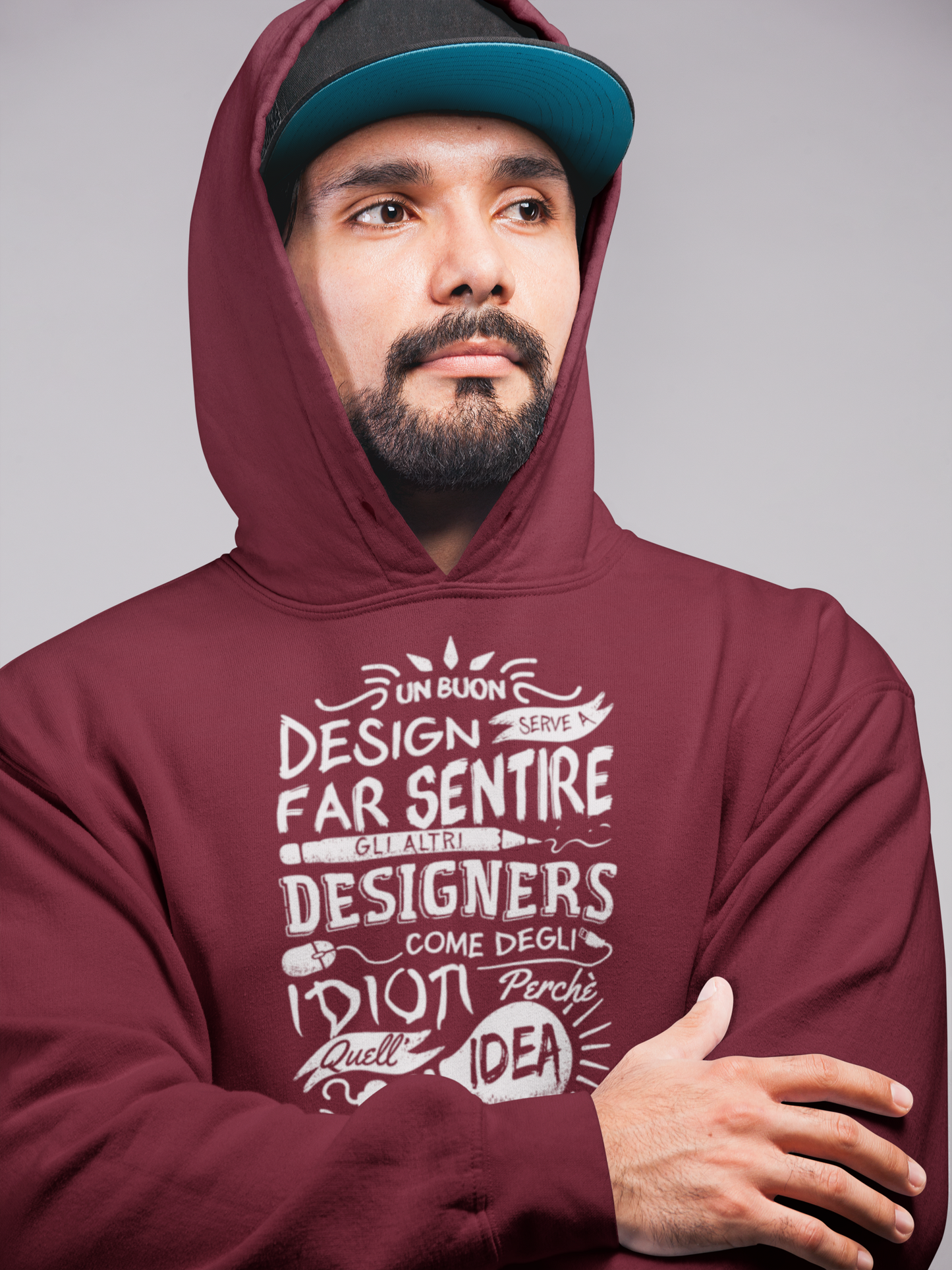 Felpa Cappuccio grafico design artista designer