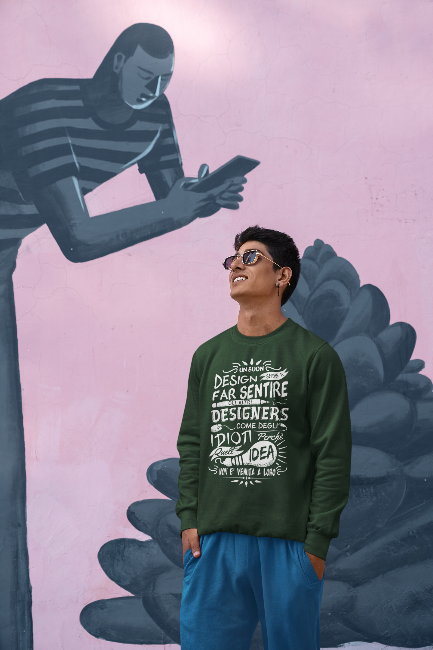 Felpa Girocollo grafico design artista designer