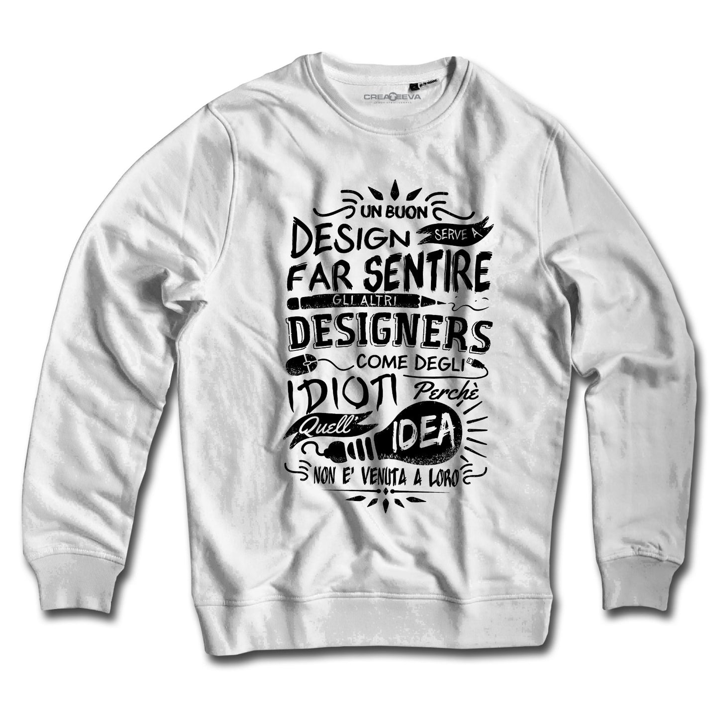 Felpa Girocollo grafico design artista designer