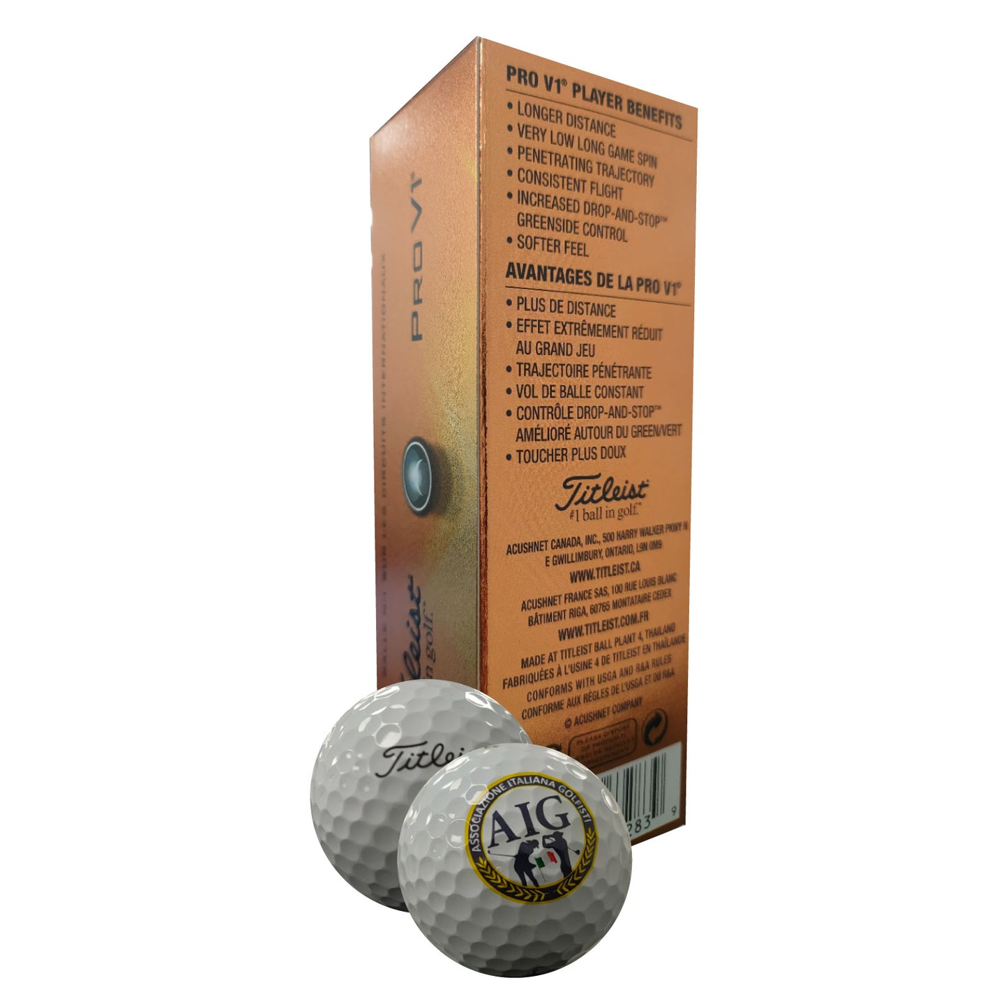 Palline da Golf New Titleist PRO V1 AIG
