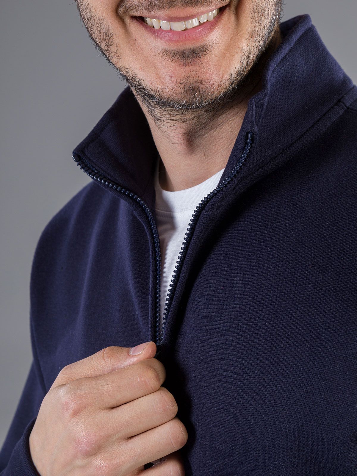 Felpa Collo Alto con Zip Jacket Full-Zip Uomo Cotone Poliestere da Lavoro Workwear