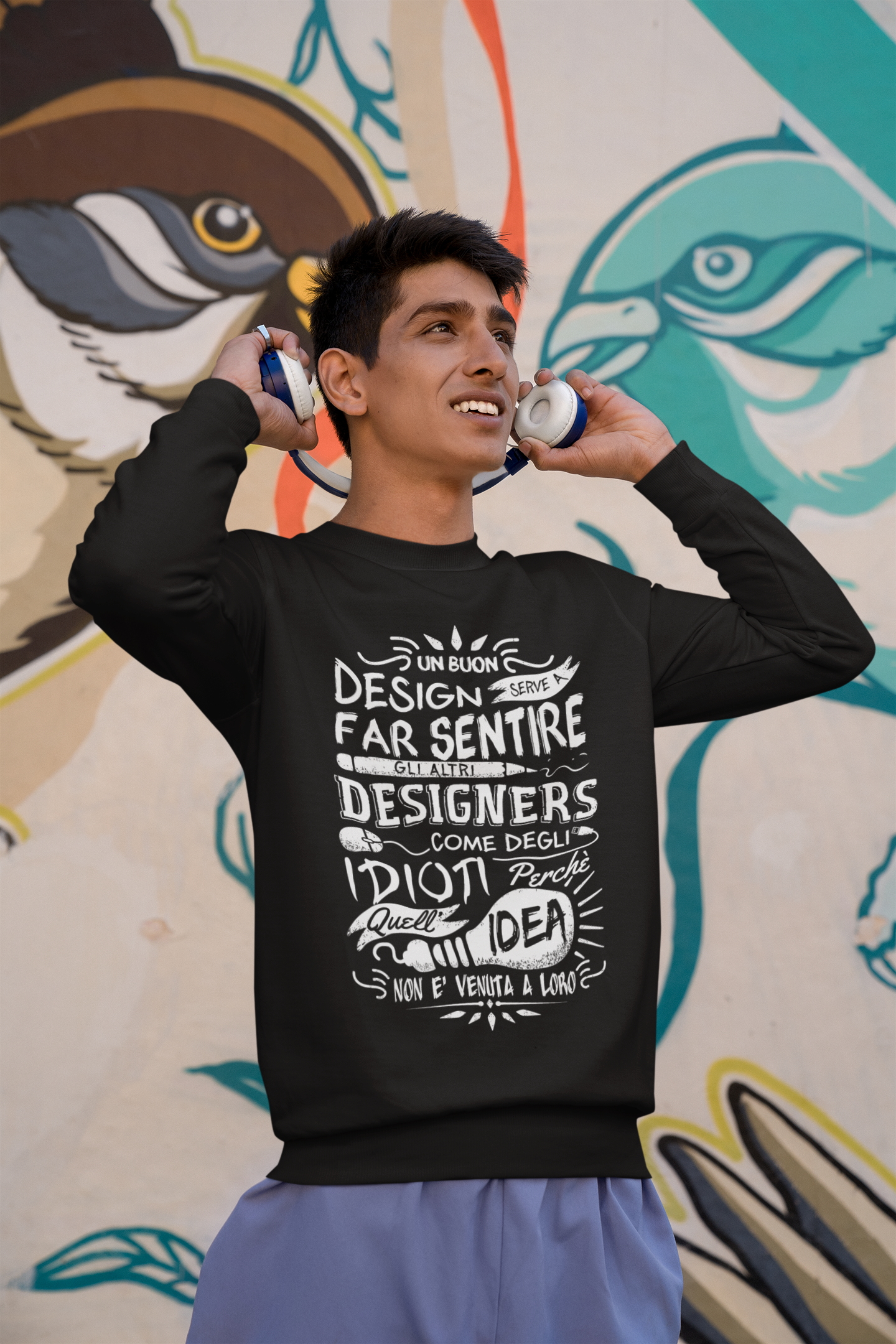 Felpa Girocollo grafico design artista designer