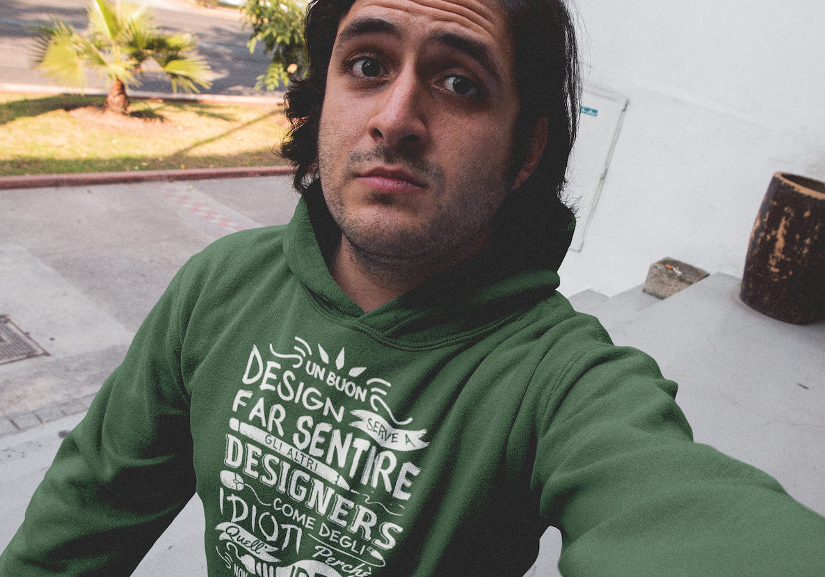 Felpa Cappuccio grafico design artista designer