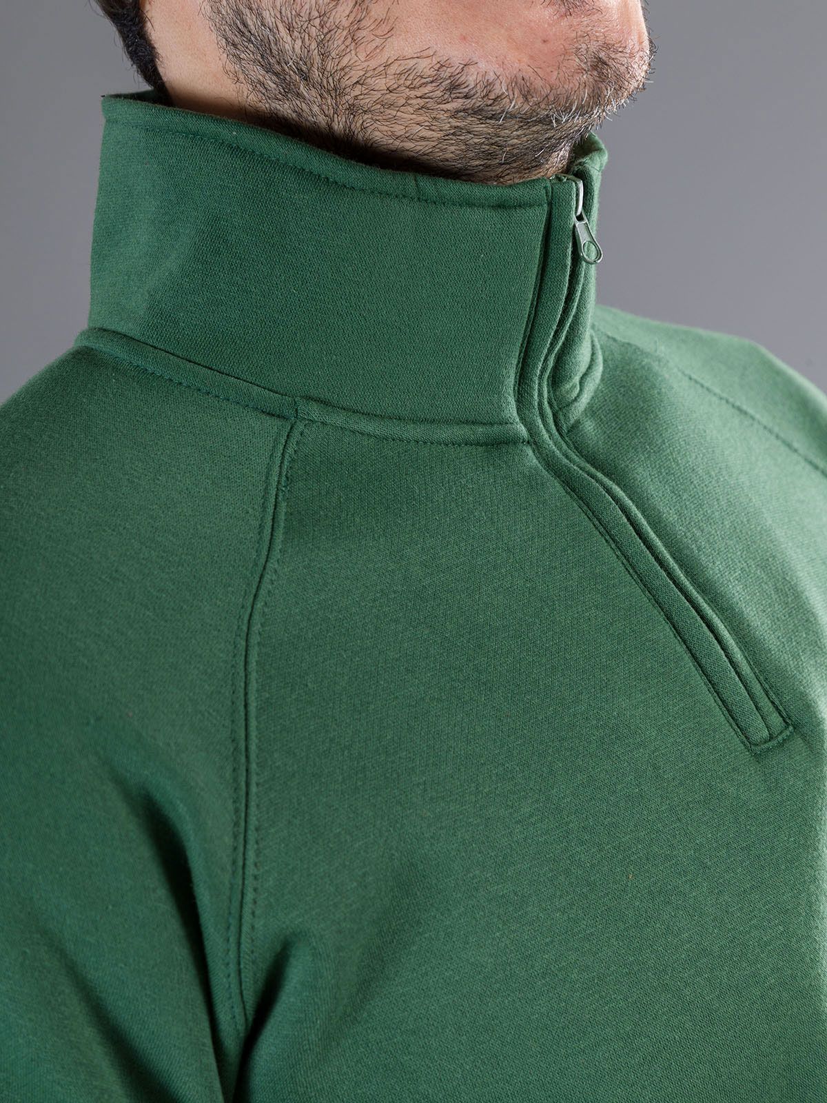 Felpa Mezza Zip Uomo Cotone Poliestere
