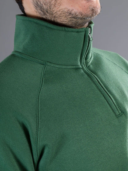 Felpa Mezza Zip Uomo Cotone Poliestere