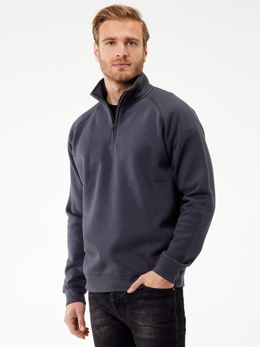 Felpa Mezza Zip Uomo Cotone Poliestere