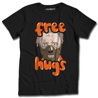 T-shirt Black Humor Maglietta Horror FREE HUGS