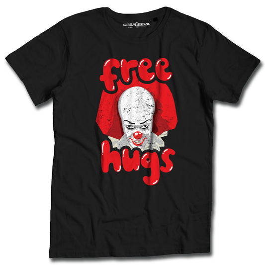 T-shirt Black Humor Maglietta Horror FREE HUGS