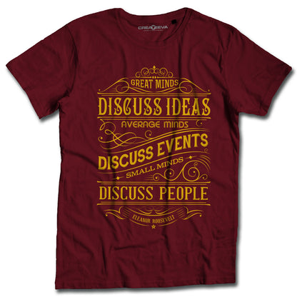 T-shirt Grandi Menti Idee Maglietta Aforisma Eleanor Roosevelt