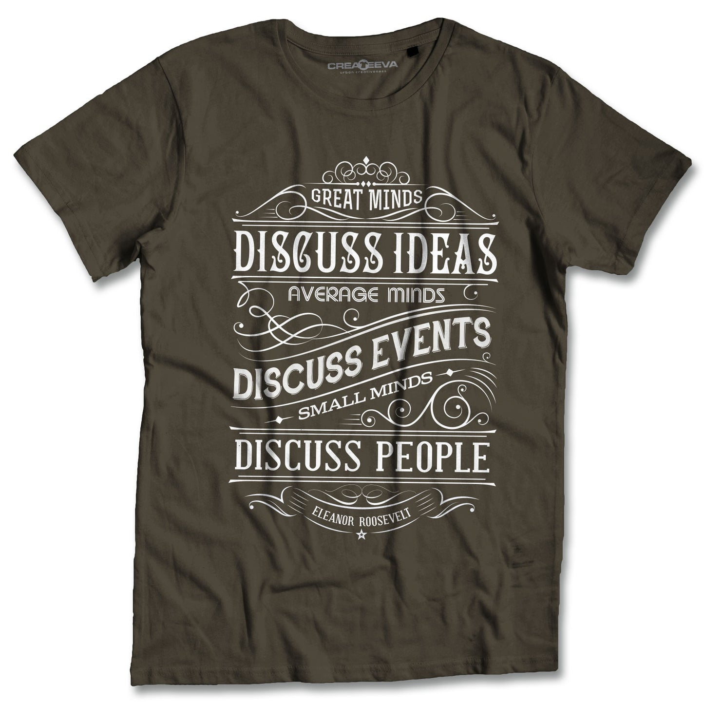 T-shirt Grandi Menti Idee Maglietta Aforisma Eleanor Roosevelt