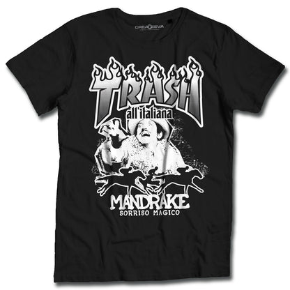 T-shirt Trash all'italiana Maglia Mandrake Pomata Maglietta del Cavaliere