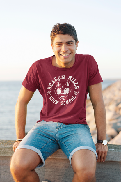 T-shirt High School Beacon Hills Maglia Wolf Stilinski Lahey McCall - uomo