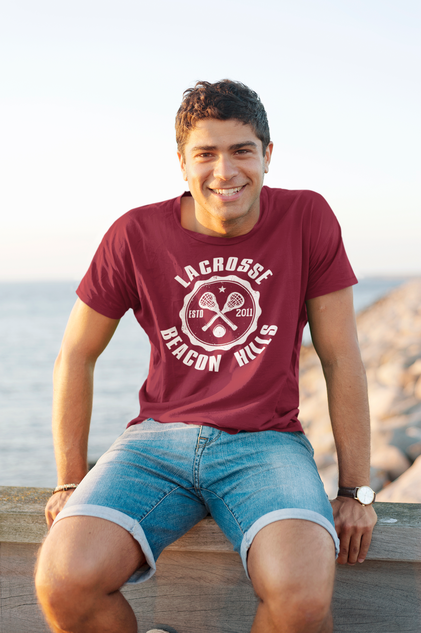 T-shirt High School Beacon Hills Maglia Wolf Stilinski Lahey McCall - uomo