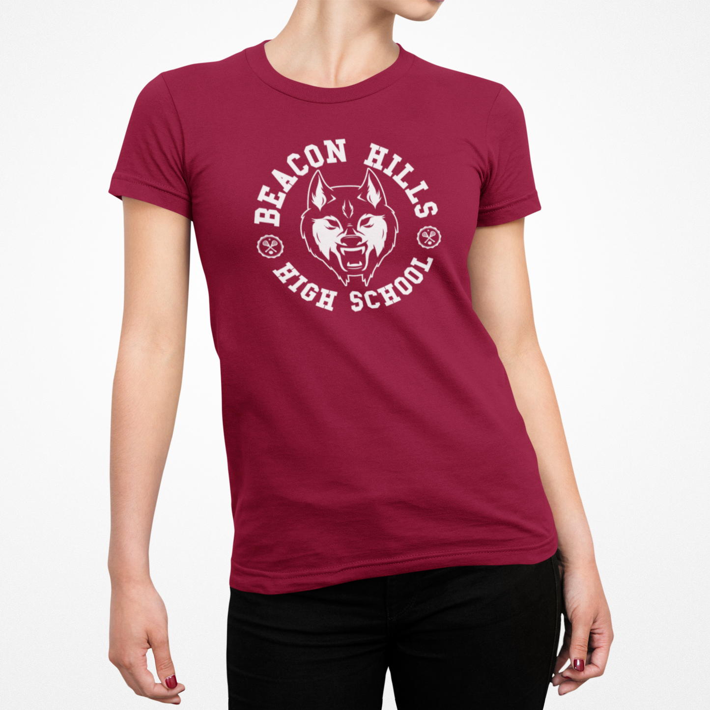 T-shirt High School Beacon Hills Maglia Wolf Stilinski Lahey McCall - donna